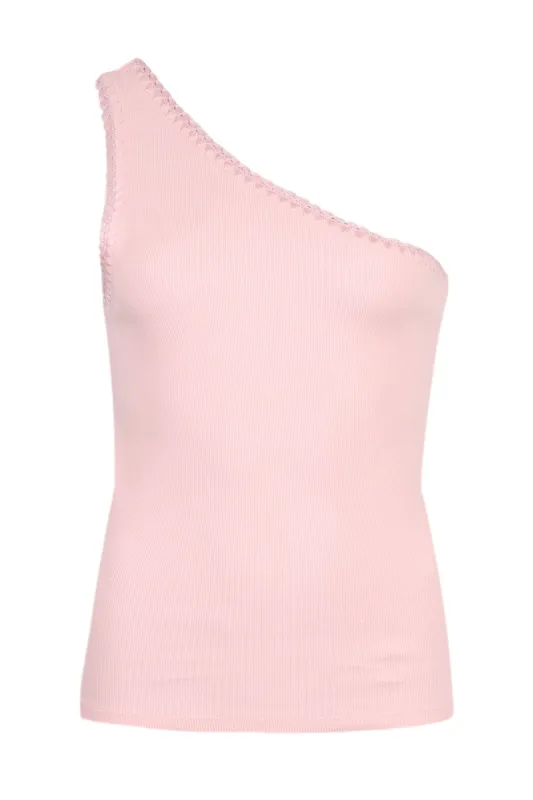 Tallulah One Shoulder Tank Pink sold by Sand Dollar