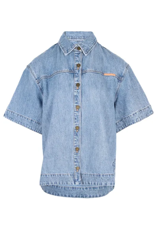 Marla Denim Shirt Stonewash/Blue made by Kivari