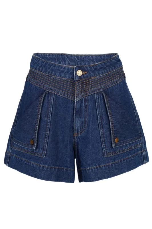 Celene Denim Short Indigo Blue sold by Sand Dollar