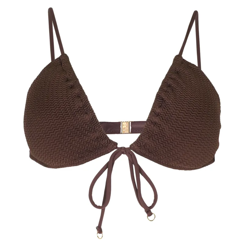 Sea Dive Drawstring Neck Bralette Top Tiramisu sold by Sand Dollar