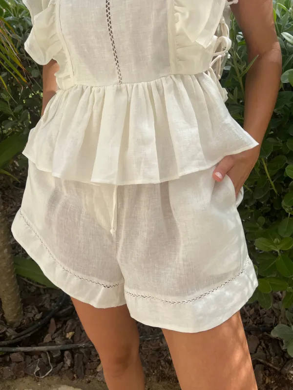 Ellis Shorts Off White sold by Sand Dollar