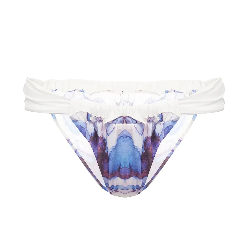 Bari Bikini Bottom Blue Print/Coconut sold by Sand Dollar