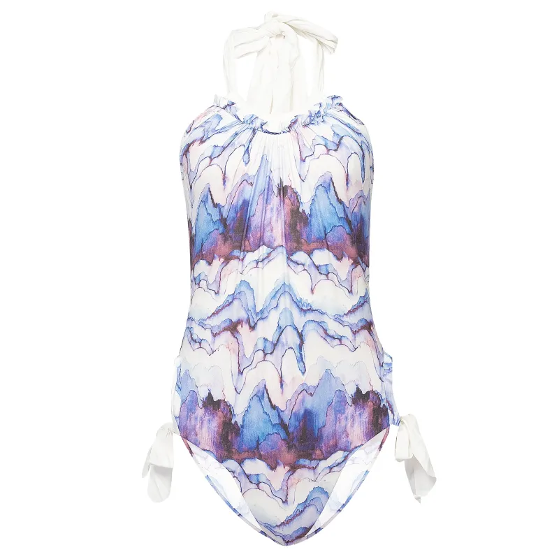 Bari Maillot Blue Print/Coconut sold by Sand Dollar