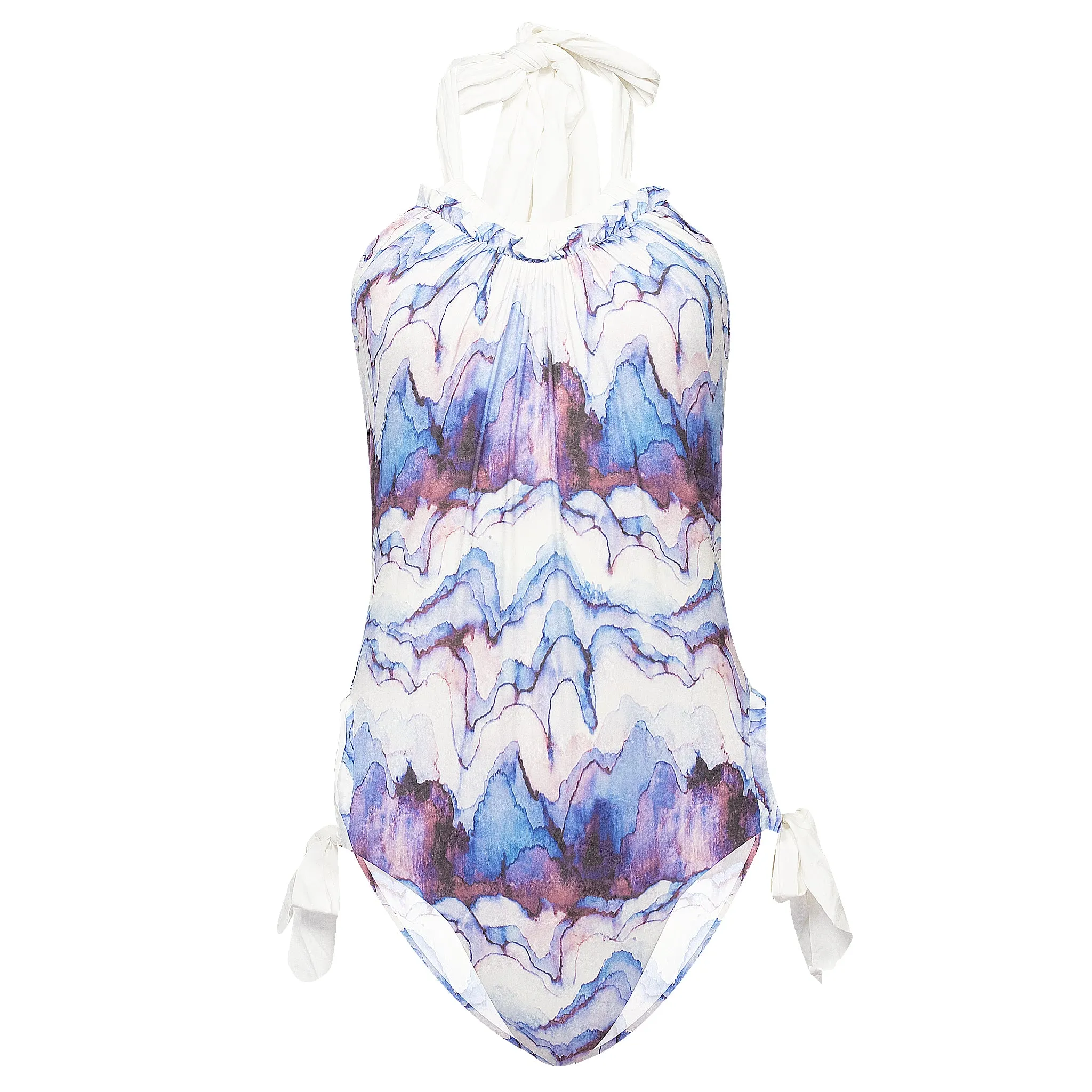 Bari Maillot Blue Print/Coconut sold by Sand Dollar
