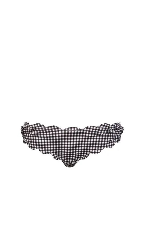 Antibes Flower Bikini Bottom Black Gingham sold by Sand Dollar