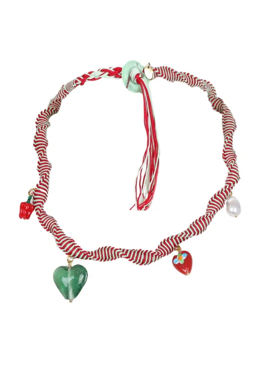 Tesori Rossa Macrame Charm Necklace sold by Sand Dollar