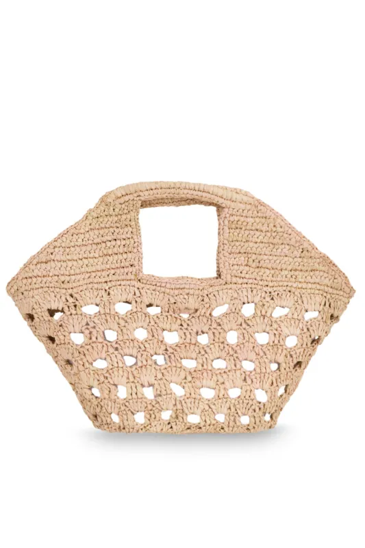 Rochelle Mini Perf Tote Bag Natural sold by Sand Dollar