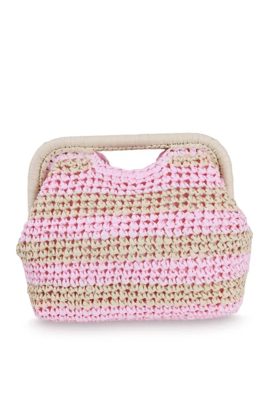 Torino Clutch Bag Natural/Petal sold by Sand Dollar