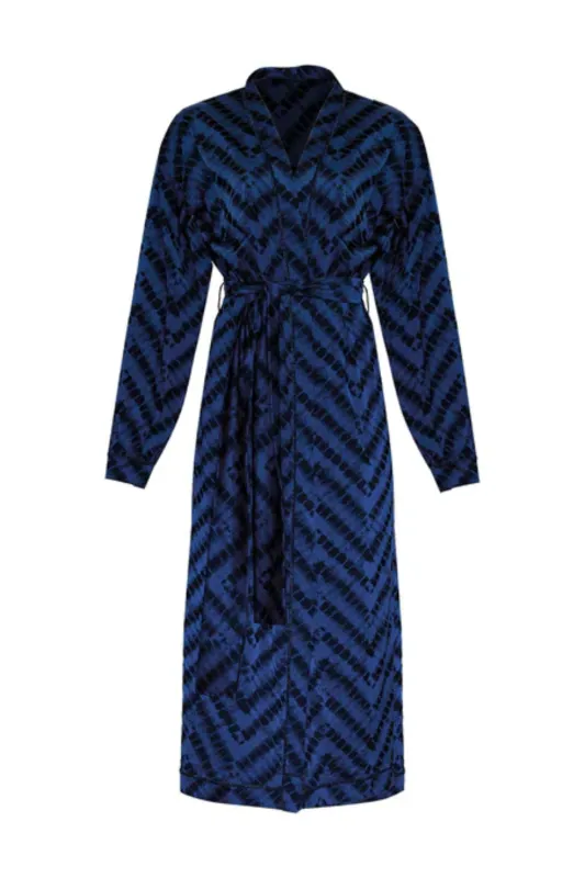 Safari Kaftan Mystic Jacquard Blue sold by Sand Dollar