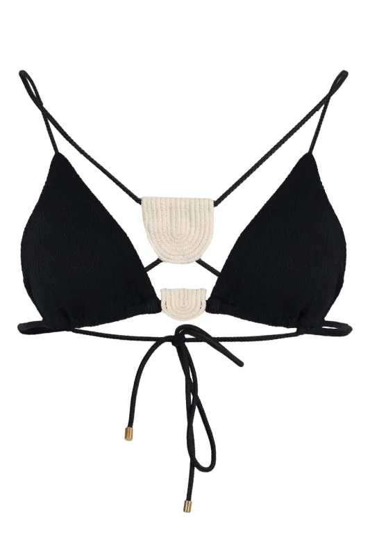 Firenze Yara T Back Tri Top Black sold by Sand Dollar