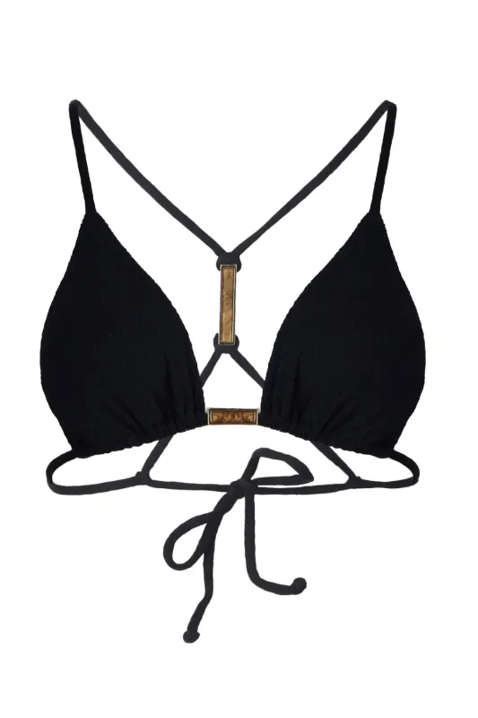 Firenze Blake T Back Tri Top Black sold by Sand Dollar