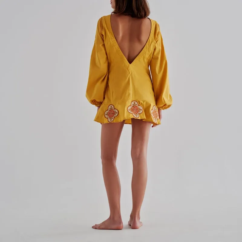 Chacalaca Cotton Mini Dress Mustard sold by Sand Dollar product image thumbnail 2