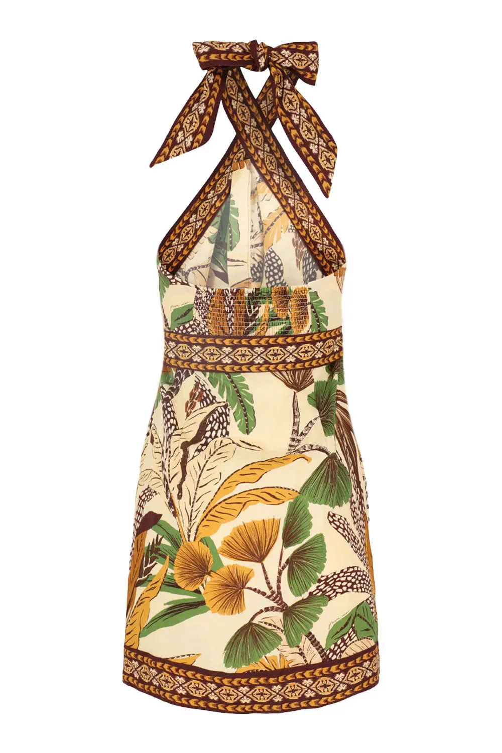 Foliage Sketch Sand Halter Neck Mini Dress sold by Sand Dollar product image thumbnail 3