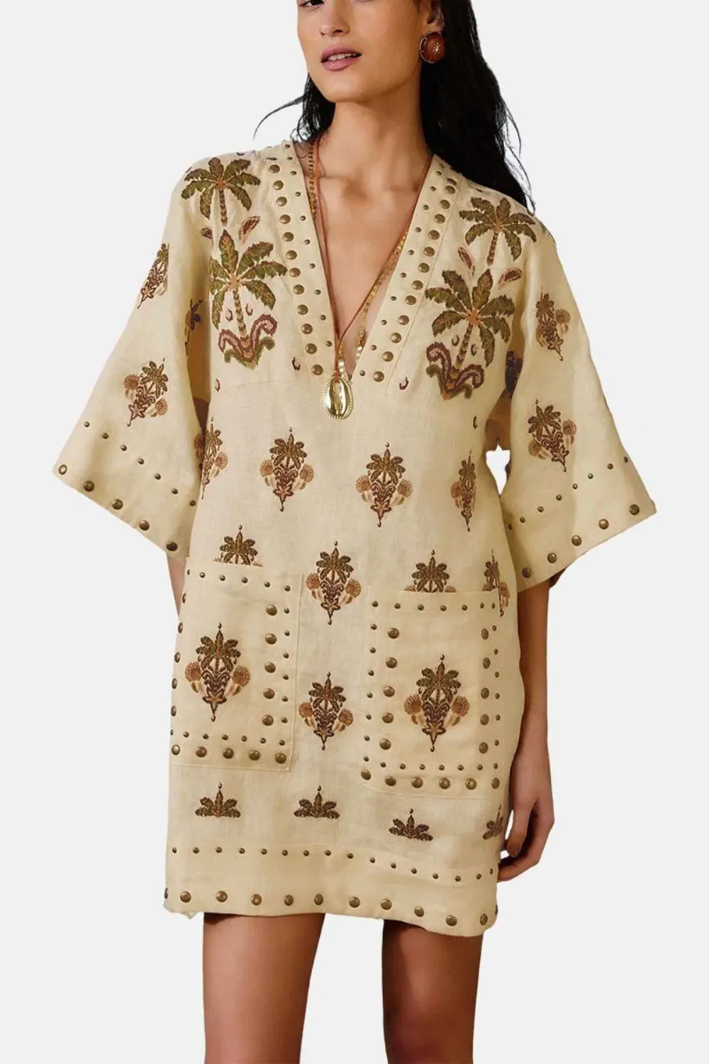 Coconut Tree Tapestry Tunic Mini Dress sold by Sand Dollar product image thumbnail 2
