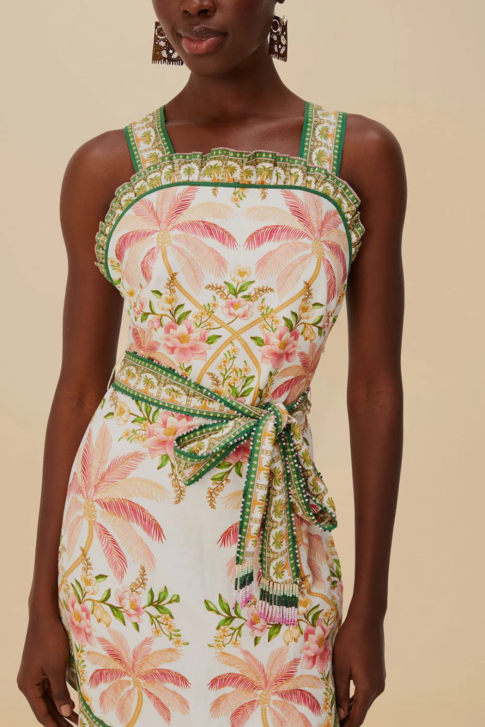 Palm Dress Off-White Sleeveless Angled Mini Dress sold by Sand Dollar product image thumbnail 5