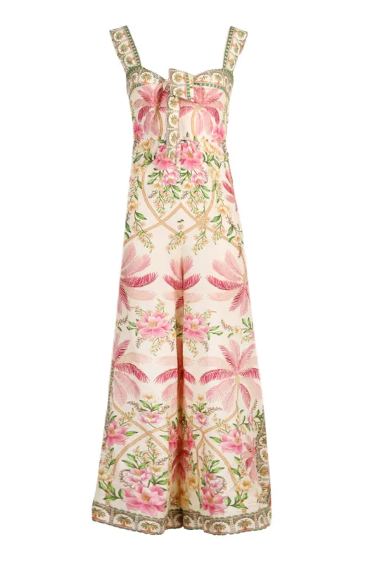 Palm Dream Off-White Strap Knot Jumpsuit sold by Sand Dollar