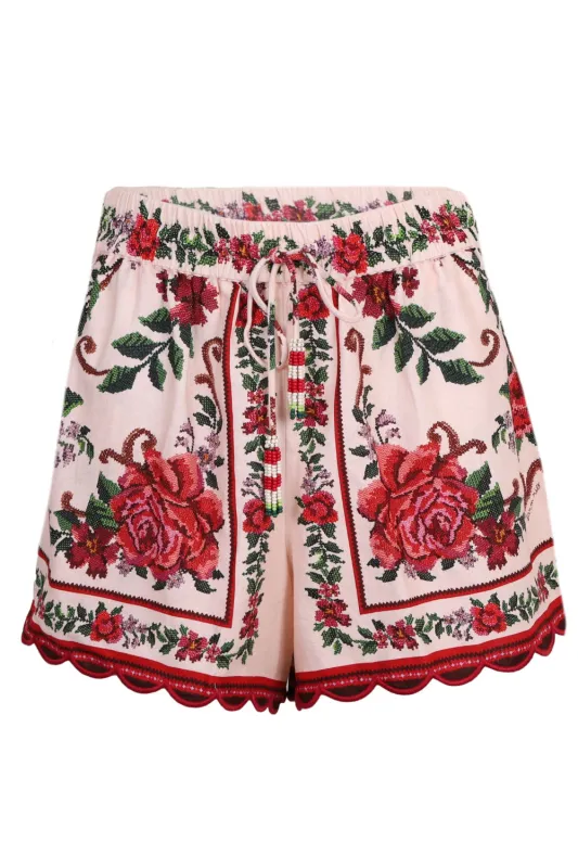 Flower Tapestry Pink Shorts sold by Sand Dollar