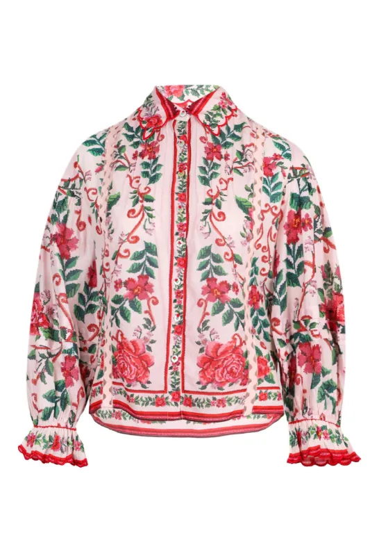 Flower Tapestry Pink Shirt sold by Sand Dollar