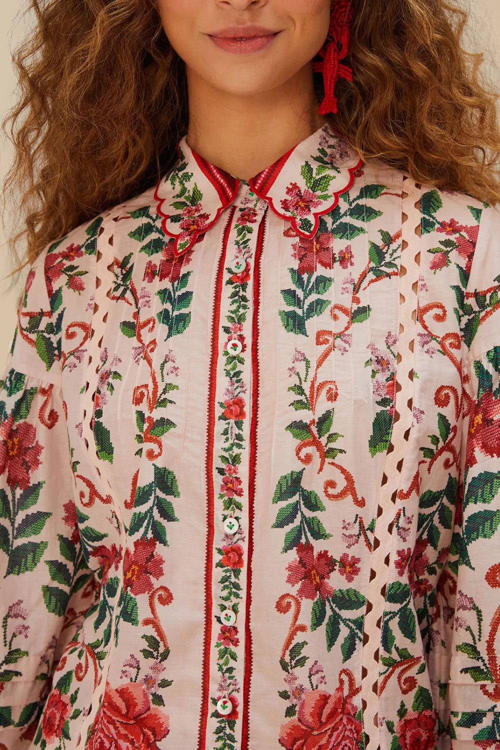 Flower Tapestry Pink Shirt sold by Sand Dollar product image thumbnail 5