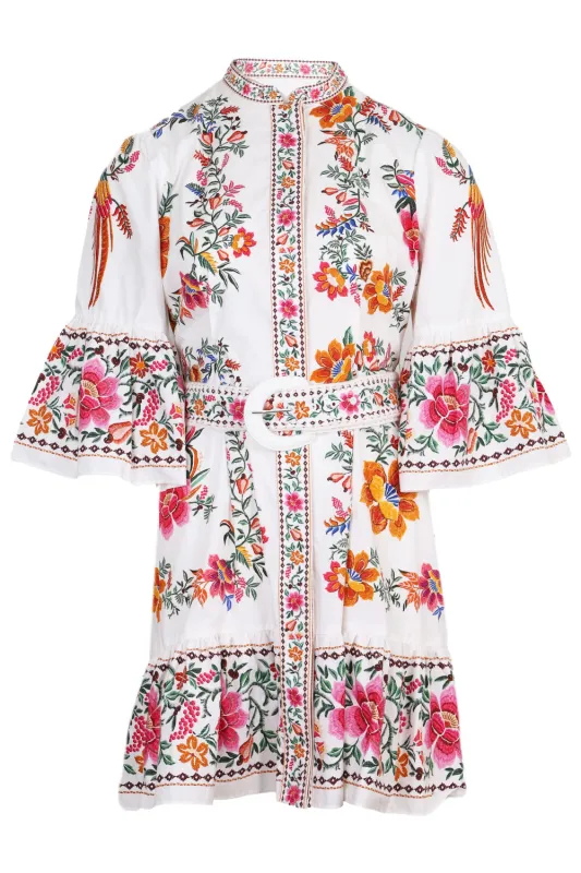 Delicate Forest Scarves Off-White Mini Dress sold by Sand Dollar