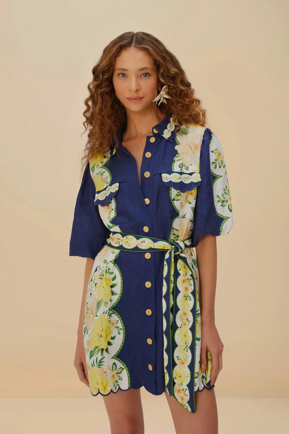 Amazon Garden Cream Mini Dress sold by Sand Dollar product image thumbnail 2