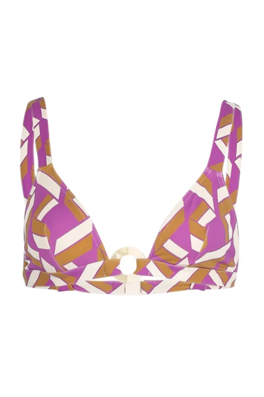 Must Triangle Top Imprime Swim Purple sold by Sand Dollar
