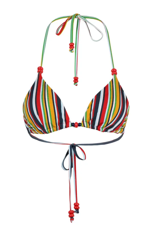 Amoree Triangle Bikini Top - Xyla Stripe sold by Sand Dollar