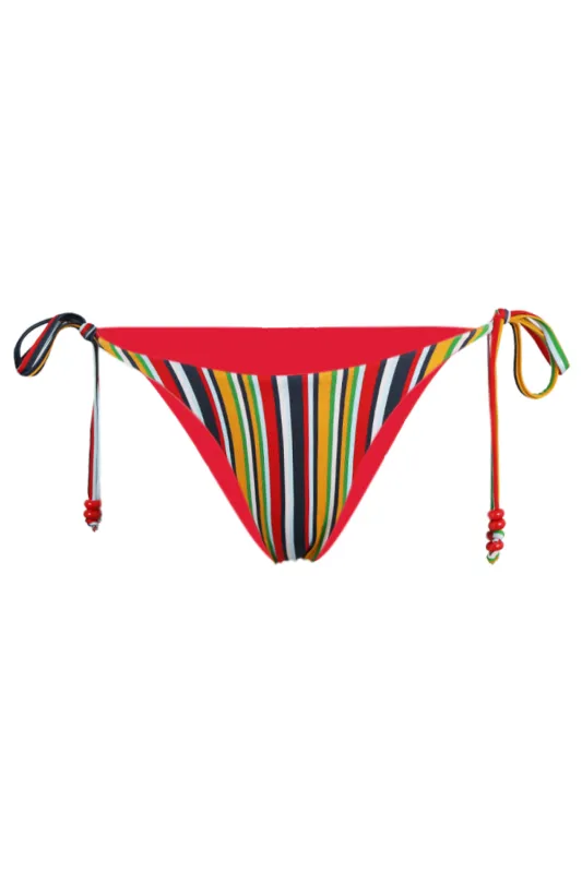 Amoree Side Tie Bikini Bottom - Xyla Stripe sold by Sand Dollar