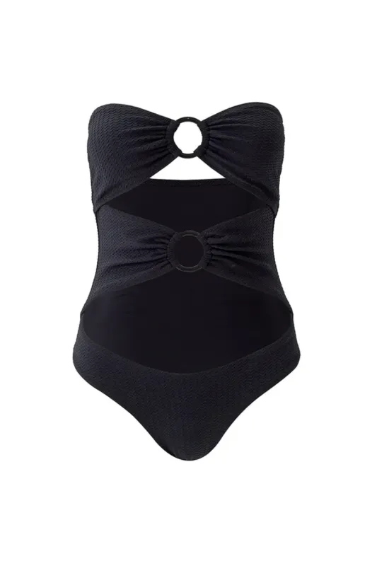 Alicante Bandeau One Piece  Mazy Black made by Melissa Odabash