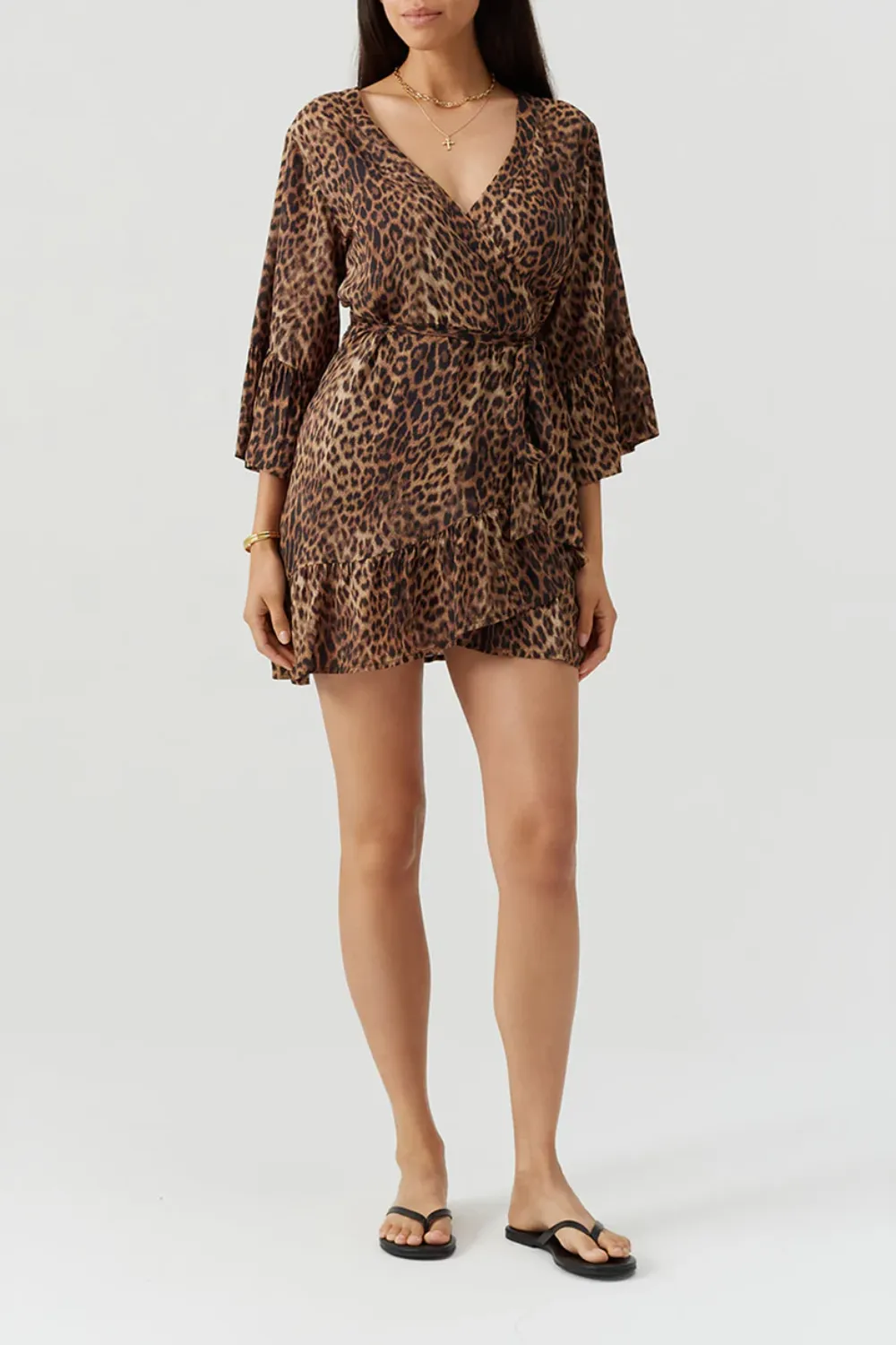 Tegan Wrap Dress Cheetah sold by Sand Dollar product image thumbnail 2
