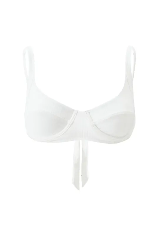 Noto Bikini Top Cream Ribbed sold by Sand Dollar