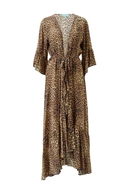 Manon Long Kaftan Cheetah sold by Sand Dollar