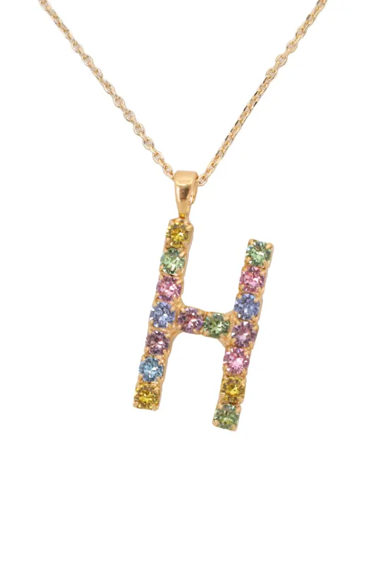 Letter Necklace Rainbow H sold by Sand Dollar