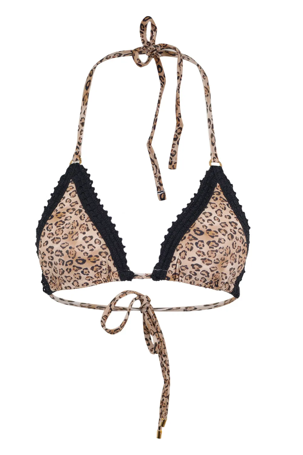 Kyle Crochet Trim Triangle Top Leopard sold by Sand Dollar