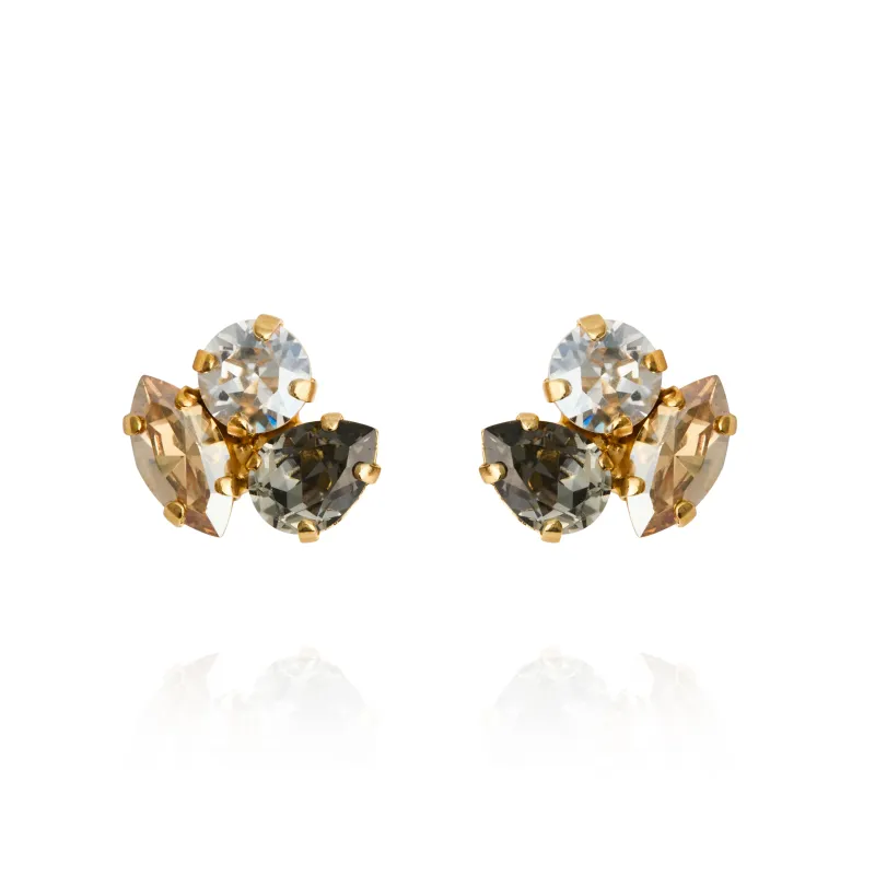 Ana Earrings Black Golden Combo made by Sand Dollar
