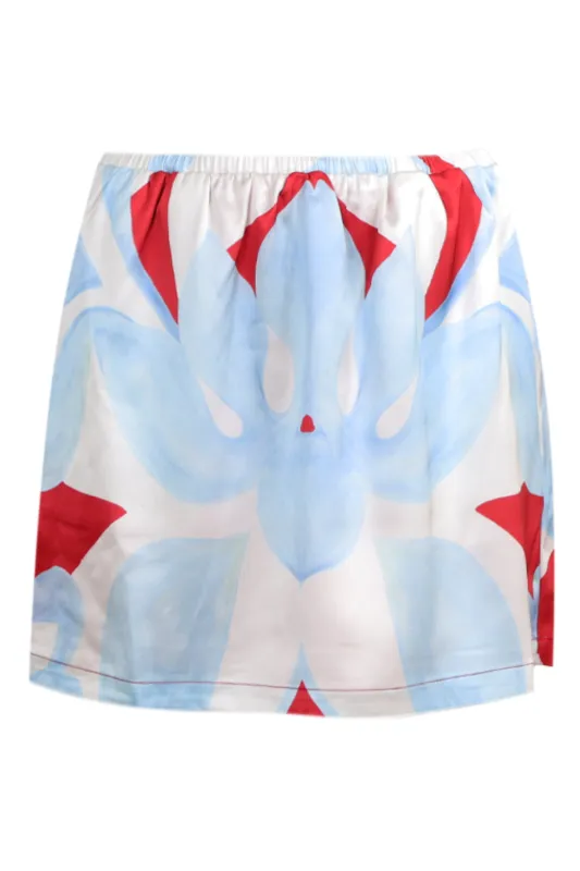 Alara Elasticated Mini Skirt Amoree Red made by Seven Wonders