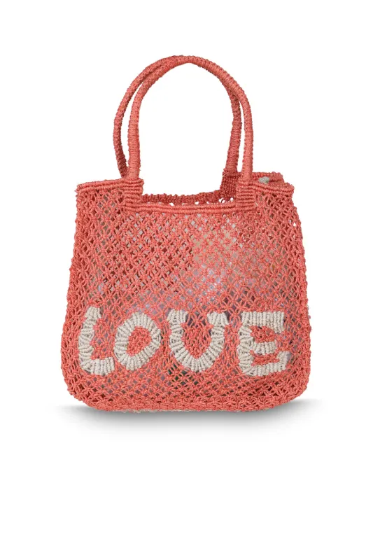 Lucy Love Peach Jute Bag made by The Jacksons