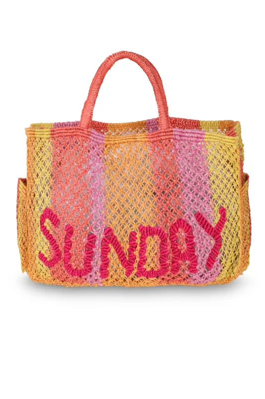 Henry Sunday Raspberry Jute Bag made by Sand Dollar