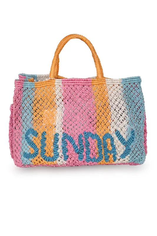 Henry Sunday Multi Pink Jute Bag sold by Sand Dollar