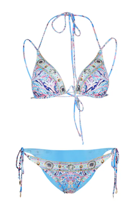Multi Strap Tie Tri Bikini with Ring Trims Footsteps in Folklore made by Camilla