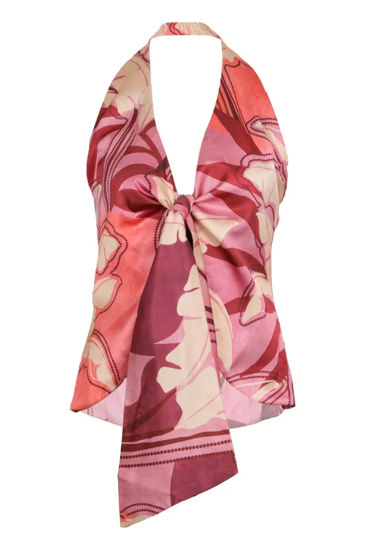 Kaeli Tie Front Halter Top - Kaeli Berry sold by Sand Dollar