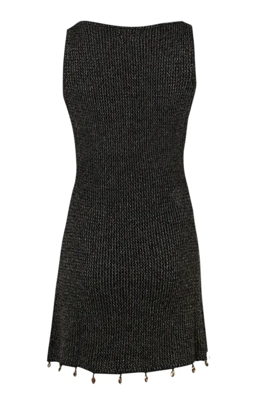 Ariya Mini Dress Black Metallic made by Seven Wonders
