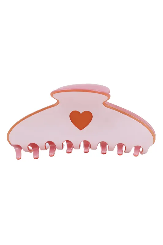 Pastel Heart Hair Claw Clips Pink sold by Sand Dollar