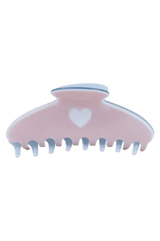 Pastel Heart Hair Claw Clips Blue/Pink sold by Sand Dollar