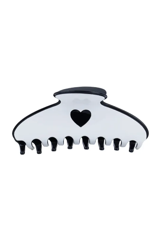 Pastel Heart Hair Claw Clips White sold by Sand Dollar