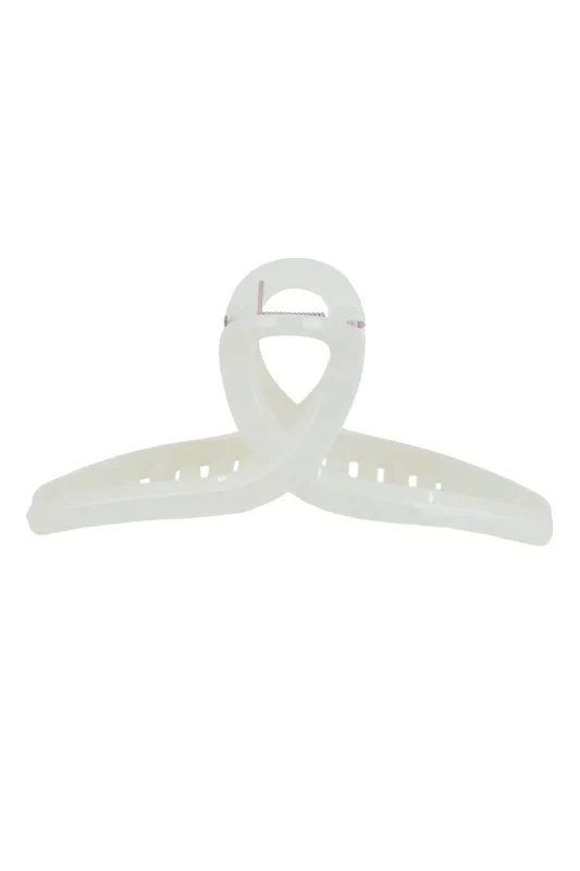 Minimalist Cross-Loop Hair Claw Clips Glossy Finish Opal sold by Sand Dollar