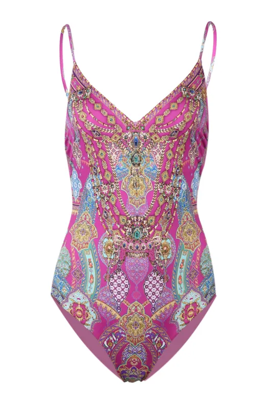 V Neck One Piece with Lace Up Tie Back Concubines, Sultans and Courtiers sold by Sand Dollar