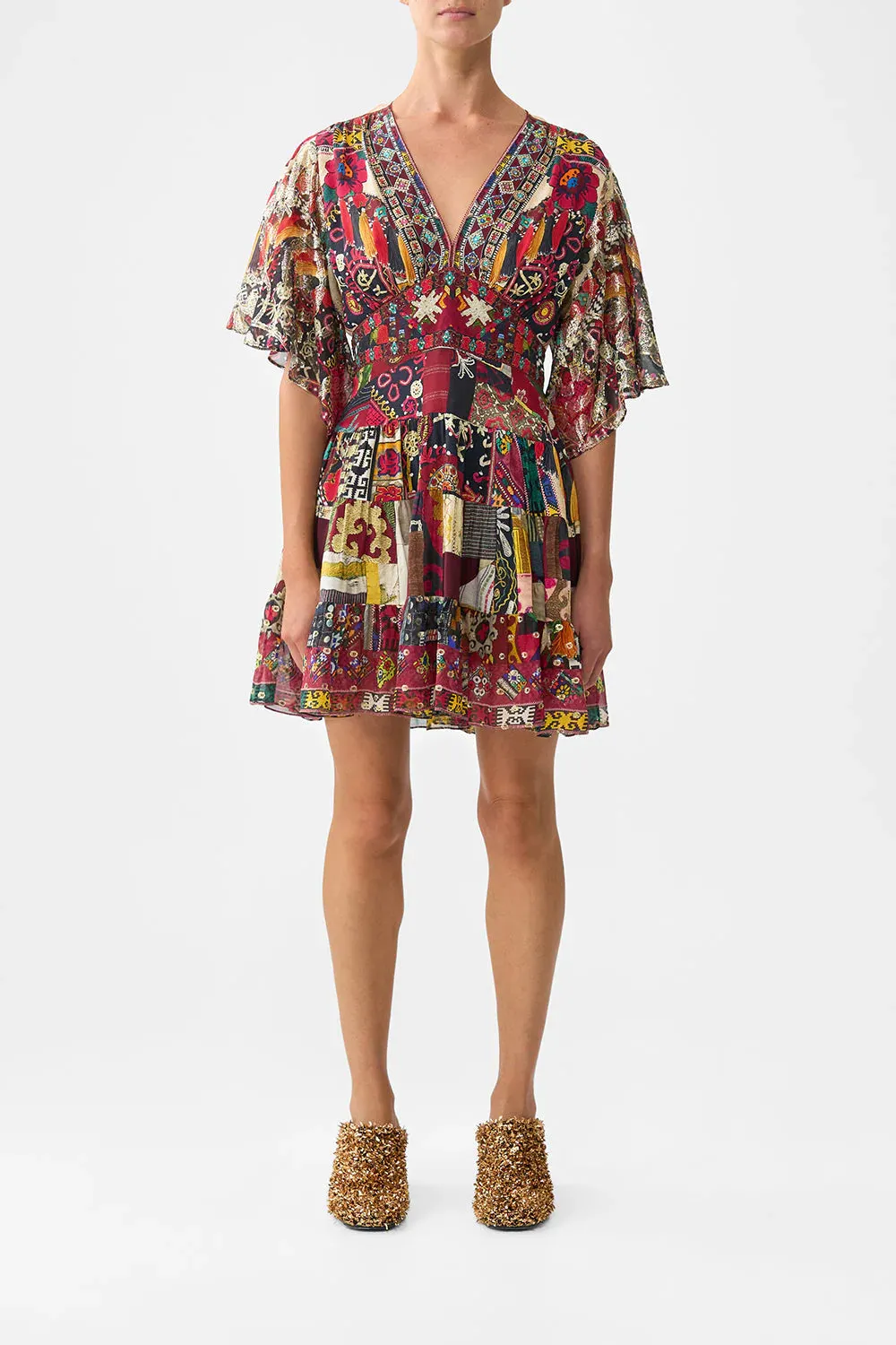 Tiered Skirt Mini Dress Patchwork Alchemy sold by Sand Dollar product image thumbnail 2