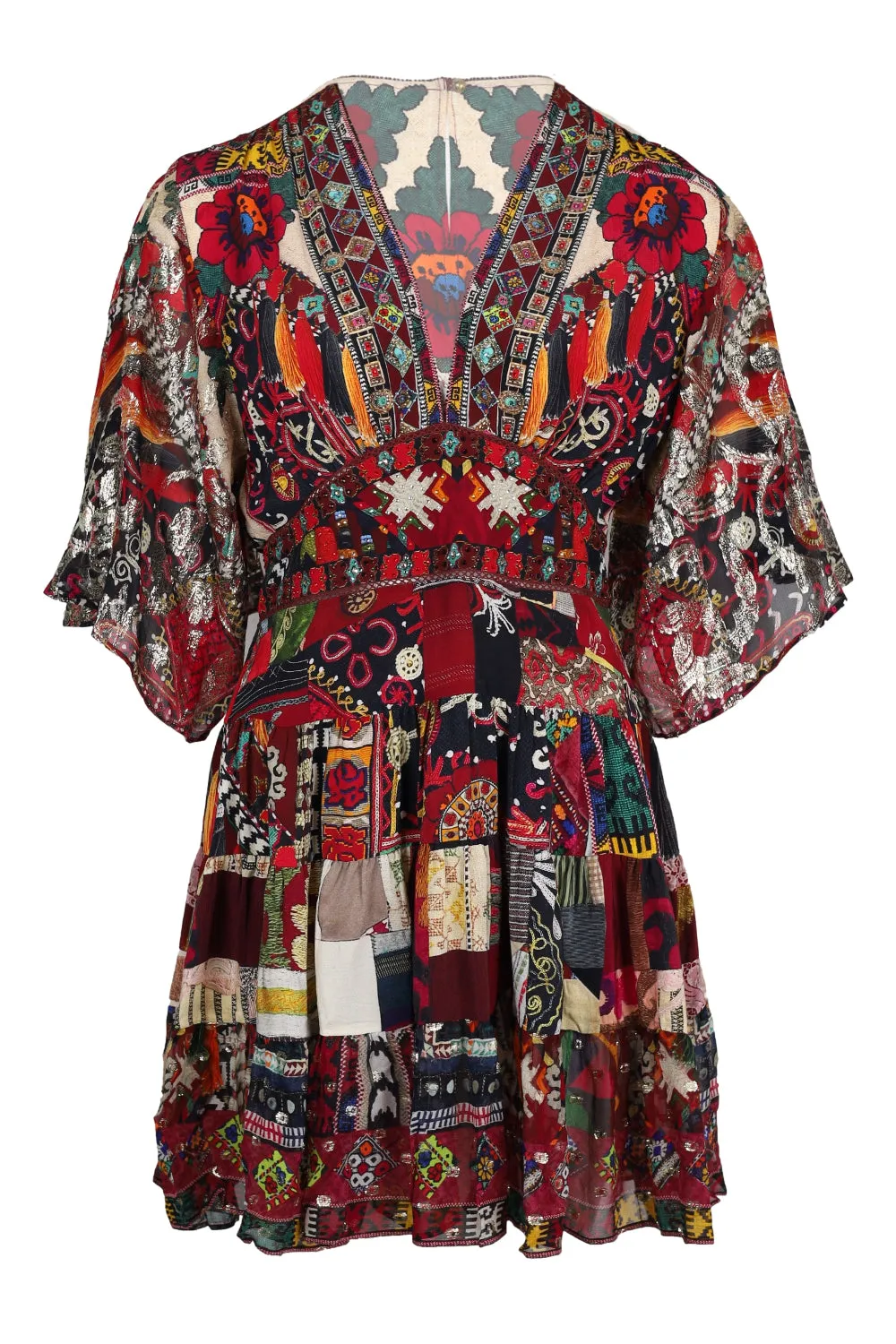 Tiered Skirt Mini Dress Patchwork Alchemy sold by Sand Dollar