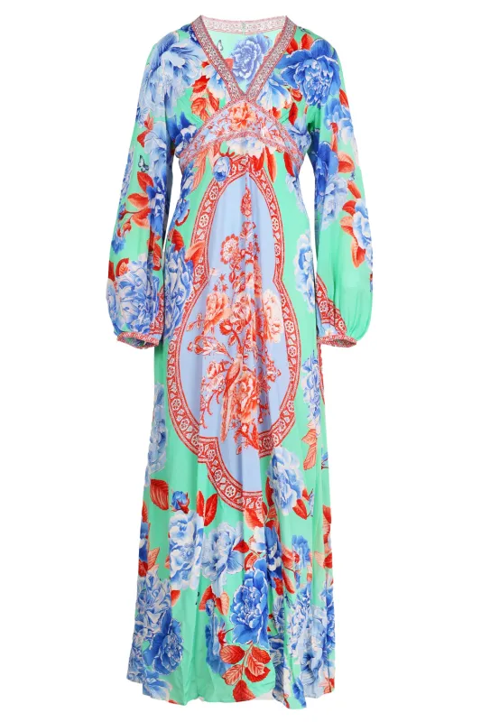Printed Lantern Sleeve Dress Topkapi Pop sold by Sand Dollar